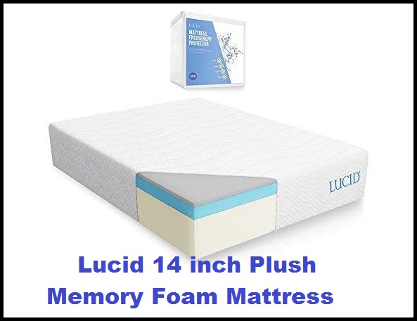 lucid 14 inch plush memory foam mattress reviews